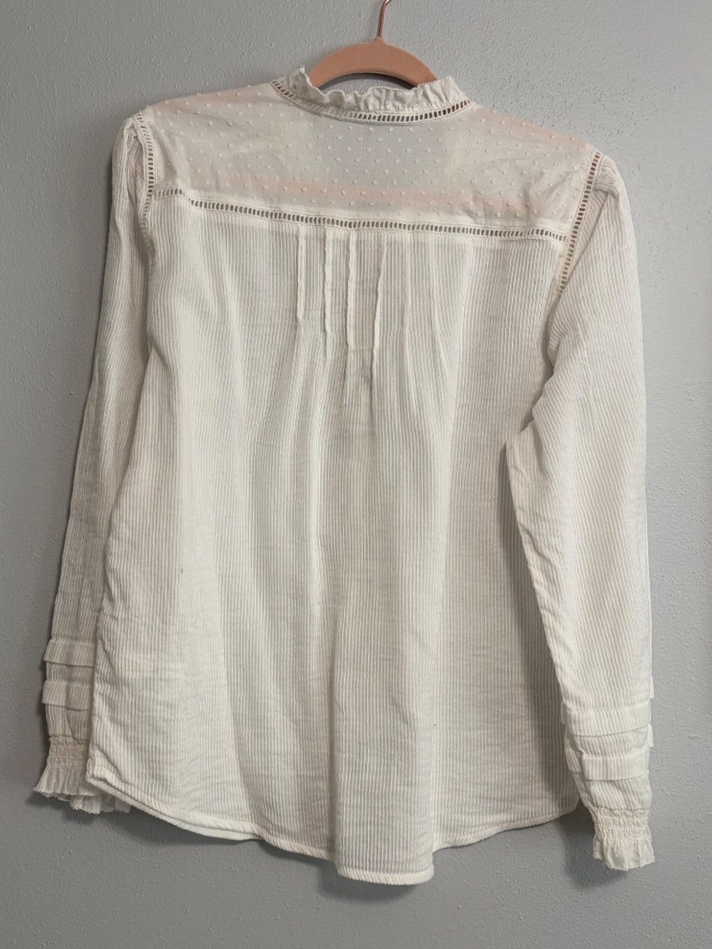 Quince Textured Cotton Peasant Blouse size XL - Picture 2 of 7